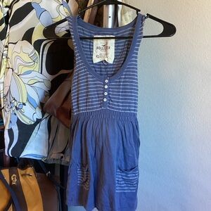 Hollister Navy Sleeveless Dress with White Accents